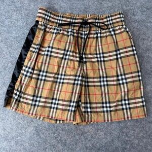 Burberry Tan and Black Athletic Shorts